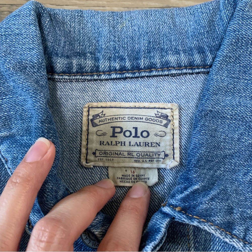 POLO Ralph Lauren Distressed Denim Jacket Size 16 - Picture 6 of 10